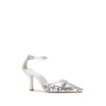Escarpins pointus  sequins - marque - blanc / argent - talon fin - femme