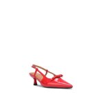 Escarpins slingback - femme - rouge - talon aiguille - boucle de serrage - dessus synthtique