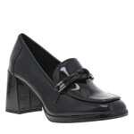 Escarpins emboitant noir vernis � semelle � talon d�croch� haut