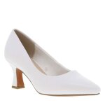 Escarpins blancs dcollet simple avec semelle marron et talon  dcroch moyen
