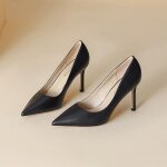 Escarpins talons hauts - femmes - noir - synthtique - talons aiguilles - hauteur 6cm