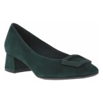 Escarpins - tamaris - vert - cuir - talon dcroch moyen - rectangle dcoratif cousu