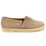Espadrilles femme en daim et cuir beige - made in france - taille 36