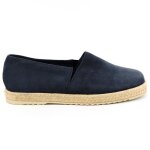 Espadrilles femme en daim et cuir bleu marine - made in france - taille 39
