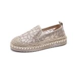 Espadrille femme en toile a�ration broderie bicolore - marque inconnue - beige