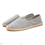 Espadrilles homme plates classique cousue main toile - reservoir shoes - gris - homme
