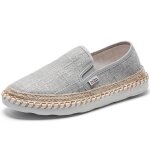 Espadrille homme en toile a�ration couleur unie - gris