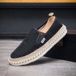 Espadrille homme en toile aration couleur unie - noir