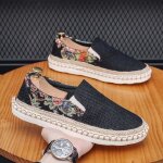 Espadrille homme en toile a�ration r�sistant � lusure antid�rapant imprim� - noir - homme - adulte