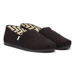 Toms alpargata espadrilles pour hommes en coton 100% noir