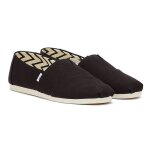 Toms alpargata espadrilles pour hommes en coton 100% noir