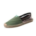 Espadrilles en toile cousue main pour hommes et femmes - vert