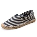 Espadrilles en toile cousue main mixtes pour hommes et femmes - bleu