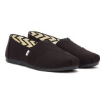 Toms alpargata espadrilles noires pour femmes en 100% coton