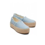 Espadrilles toms valcia en denim lav� bleu clair pour femme