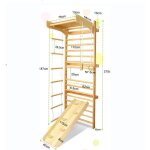 Espalier en bois pour enfants et adultes - yuenfong - avec barre anneaux de gymnastique - charge 100kg ...