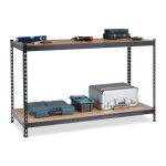 Relaxdays tabli 2 plans de travail adaptables table de travail pour atelier acier hlp : 92 x 150 x 60 ...