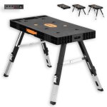 �tabli pliant - fuxtec fx - wb - table de travail �chafaudage chevalet de sciage planche � roulettes
