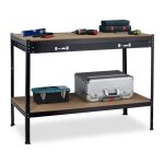 Relaxdays Établi avec tiroir 2 niveaux atelier & garage acier & mdf table de travail hlp 905 x 121 x ... Relaxdays Établi avec tiroir 2 niveaux atelier & garage acier & mdf table de travail hlp 905 x 121 x ...