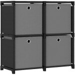 Etagre  4 cubes - vidaxl - noir - avec 4 botes - support de rangement - design contemporain