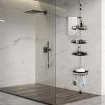 Etag�re dangle t�l�scopique jeobest - salle de bain - 4 paniers - 105 - 310cm - sans per�age