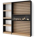 �tag�re biblioth�que 170x25x186cm salon salle � manger bureau chemin�e �lectrique ch�ne rf2341