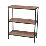 Etagère bibliothèque à 3 niveaux en bois et métal riverside - marron / noir - h 76 x l 60 x p 30 cm Etagère bibliothèque à 3 niveaux en bois et métal riverside - marron / noir - h 76 x l 60 x p 30 cm