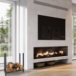 tagre  bois de chemine lesbos porte bches design 60 x 61 x 25 cm