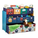 Relaxdays �tag�re enfants � 9 bo�tes motif monstres commode � jouets hlp 70x925x30 cm chambre denfant ...