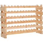 Homcom - casier � bouteilles - bois - 114x28x85cm - bois naturel