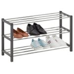 �tag�re � chaussures dublin rangement porte - chaussures avec 3 niveaux pour 12 paires en m�tal chrom� ...