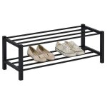 �tag�re � chaussures navan rangement porte - chaussures avec 2 niveaux en m�tal laqu� noir pour 8 paires ...