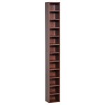 Homcom - rangement pour cd et dvd - bois - 21x20x175cm - marron