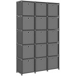 Etagère à cubes - vidaxl - 15 compartiments - gris - design contemporain - métal Etagère à cubes - vidaxl - 15 compartiments - gris - design contemporain - métal