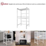 Huole meuble � �pices de cuisine / rangement pour micro ondes en acier au carbone blanc 40 / 64 x 365 ...