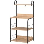 Homcom - �tag�re de cuisine - panneaux de particules classe e1 - 60x40x125cm - bois naturel