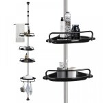 �tag�re de douche t�lescopique noir - mengda - colonne - r�glable en hauteur - design - multi - trous ...