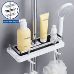 Etagre douche tlescopique tablette support douche etagre de salle de bain sans percage avec crochets ...