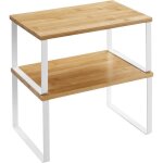 �tag�res � �pices - songmics - lot de 2 - blanc et bois� - contemporain - design