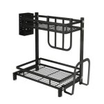 Etagere  pices - xjing - meuble de cuisine - vintage - 34 * 21 * 41. 7cm - inox laqu noir