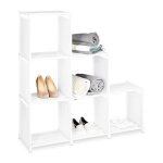 Relaxdays tagre escalier 6 compartiments meuble rangement hxlxp : 109x106x30 cm sparateur de pices ...