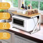 �tag�re pour four micro - ondes homewell - tube galvanis� + spray plastique + mdf - jaune