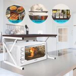 �tag�re pour four micro - ondes homewell - tube galvanis� + spray plastique + mdf - noir