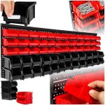 �tag�re murale - tectake - lot de 2 �tag�res avec bo�tes empilables en polypropyl�ne - noir