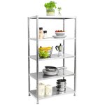 �tag�re m�tallique en acier inox - 74x41x140 �tag�re murale jusqu� 200kg - 5 niveaux