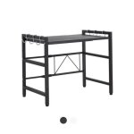 Etag�re pour micro - ondes � 2 etages extensible mengda - noir - acier au carbone �pais et durable - ...