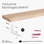 tagre murale en bois massif lamo manufaktur industrial brut - blanche - 160 cm - 100 kg