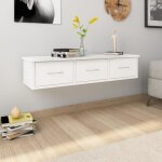 �tag�re murale - mothinessto - ly0328 - blanc - 3 tiroirs - 88x26x185 cm