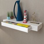 tagre murale - mothinessto - ly5374 - mdf blanc - 1 tiroir - design contemporain
