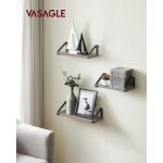 �tag�re murale songmics - industriel - loft - gr�ge et noir - 3 niveaux - 12 x 30 x 11 cm - 5 kg